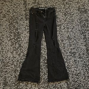 Madden girl flare, black jeans, distressed